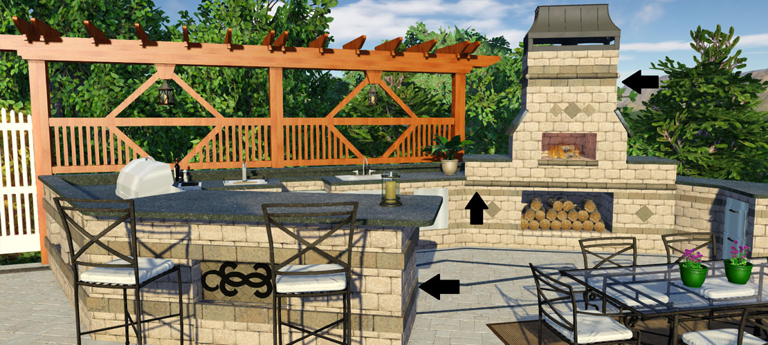 Outdoor Kitchen in Landscape Design Software