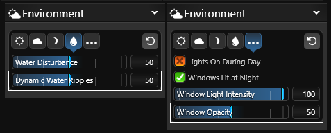 Dynamic Water and Window Opacity