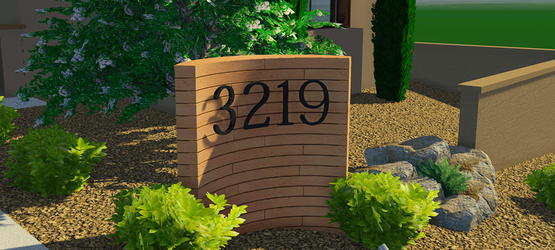 Street Numbers with 3D Text