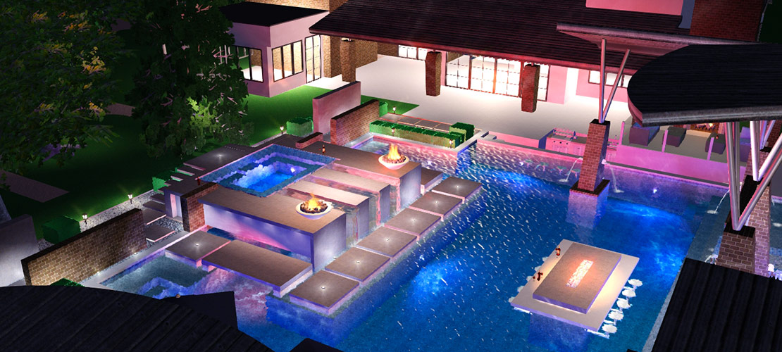 3D Pool and Backyard Design