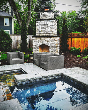 Fireplace by the Pool