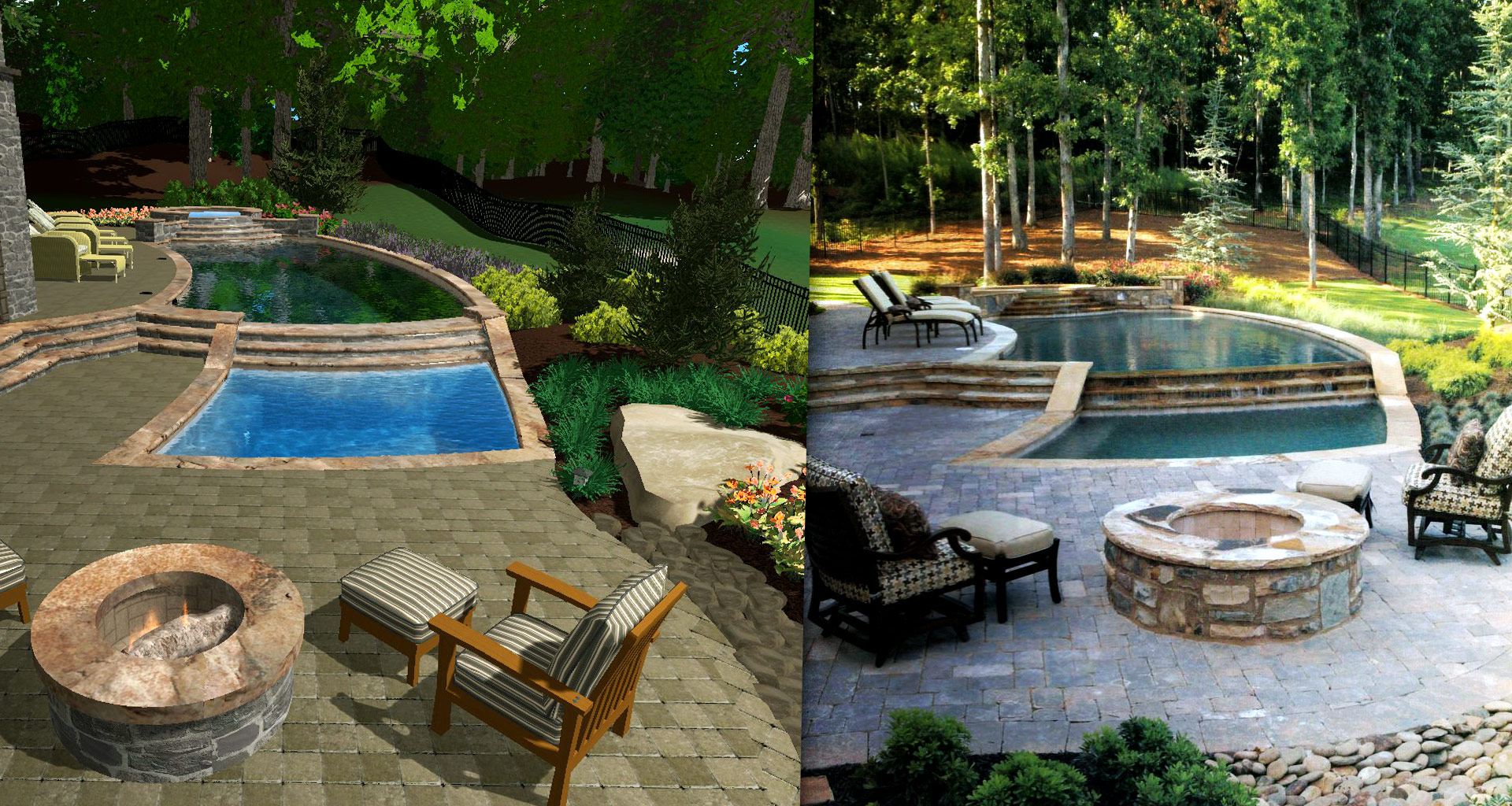 Focusing on Details - Pool Studio Rendering and Real Project Comparison